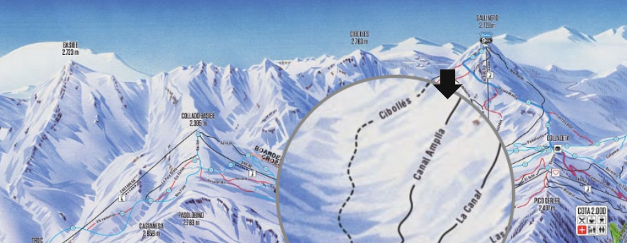 vista del plano de pistas de la estacion de esquí de Cerler