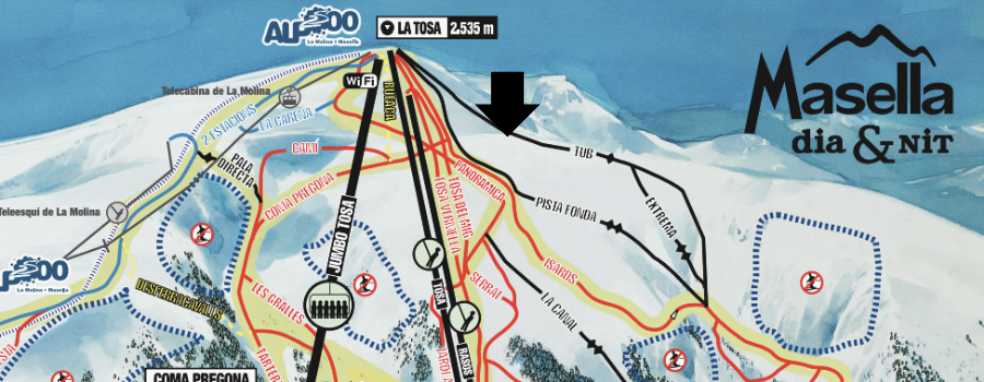 Mapa pistas masella sector isards pistas negras 