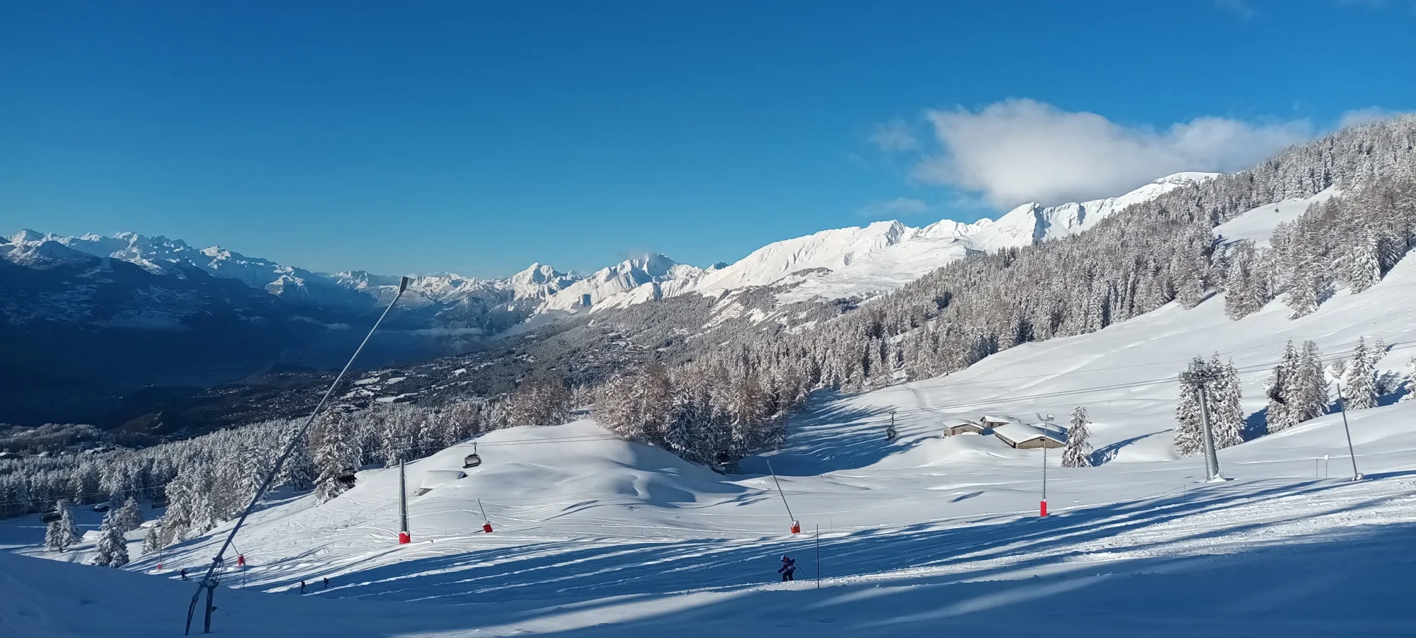 Panorámica invernal del dominio esquiable de Crans-Montana